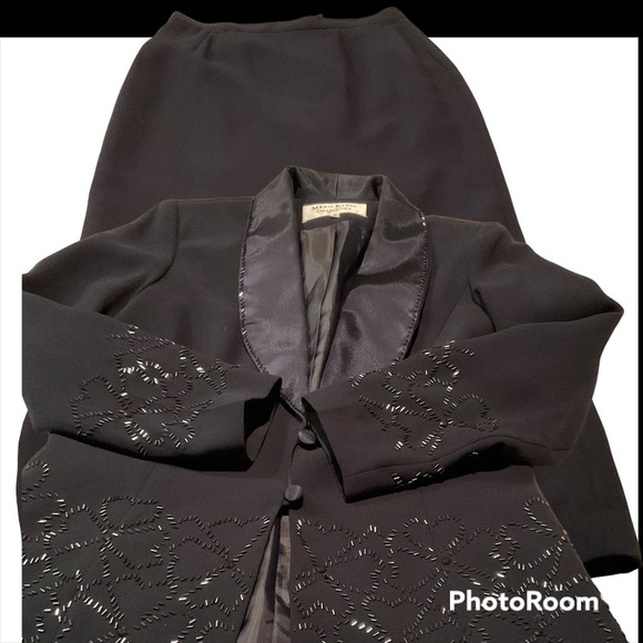 Maxie Klein Dresses & Skirts - Maxie Klein Navy Blue Bead Trimmed 2-pc Special Occasion Suit